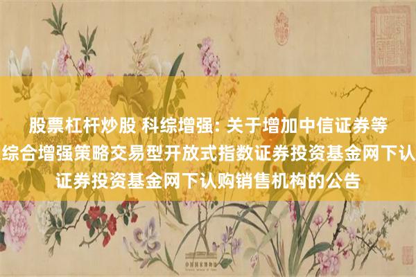 股票杠杆炒股 科综增强: 关于增加中信证券等为嘉实上证科创板综合增强策略交易型开放式指数证券投资基金网下认购销售机构的公告
