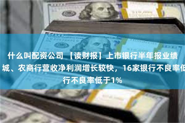 什么叫配资公司 【读财报】上市银行半年报业绩透视：城、农商行营收净利润增长较快，16家银行不良率低于1%